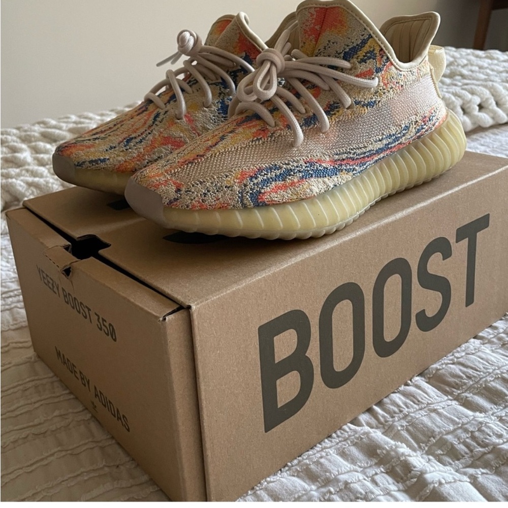 adidas Cream and Pink Sneakers with Boost Technology